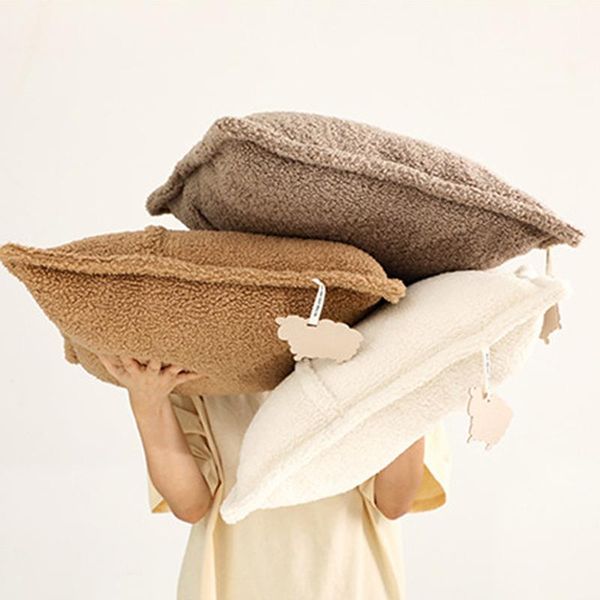 

pillow case soft lamb plush cushion cover home decor covers living room bedroom sofa solid warm pillows decorative pillowcase