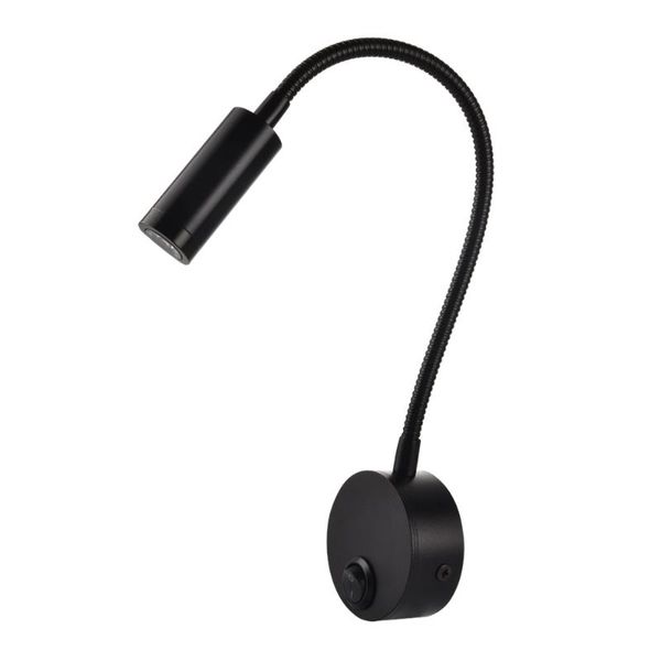 

wall lamp led lamps with knob switch 3w ac90-260v black silver bedroom bedside reading light direction adjustable indoor lighting