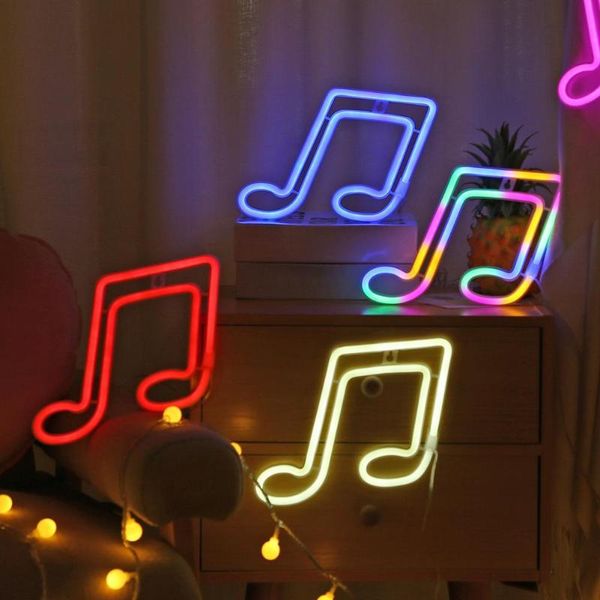 

party decoration luminous night lights musical note led shape neon ambience light sign bright pc wall for bar