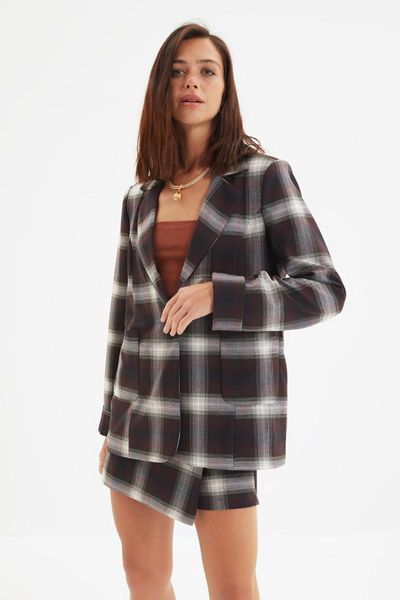 

women's jackets trendyol jacket with pocket twoaw22ce0247, Black;brown
