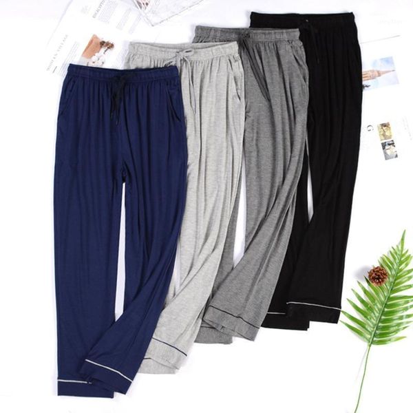 

men's sleepwear extended sizes jersey knit sleep pant solid jogger, Black;brown