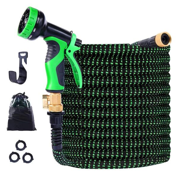 

garden hose 100ft-water with 9 function spray nozzle and durable 3/4 inch lightweight outdoor long pipe set watering equipments