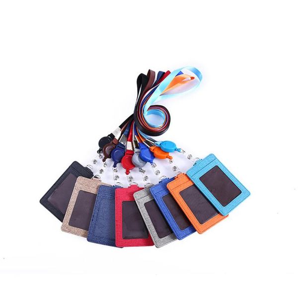 

card holders style holder retractable lanyard identity badge reel rope case id ic key, Brown;gray