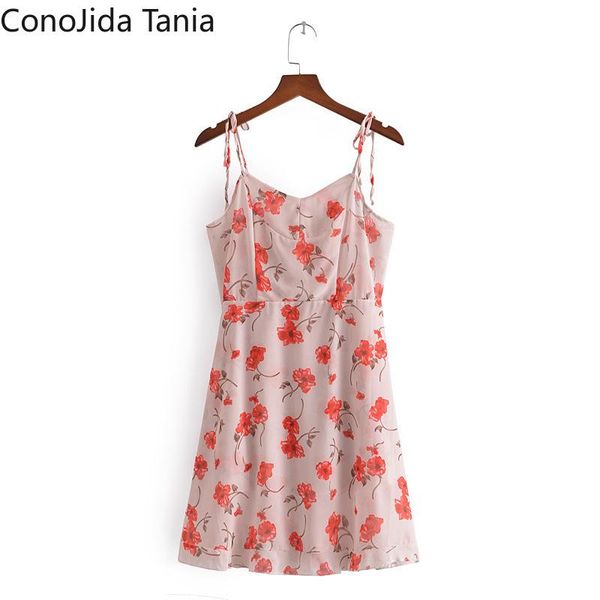 

casual dresses shoulder strap dress with red flower print, Black;gray