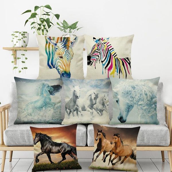 

american and european style sofa linen pillow customizable horse cushion bedside backrest model room home decor cushion/decorative