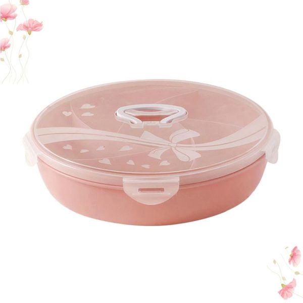 

gift wrap fruit divided plate round dried snack tray nuts candy storage box with cover )
