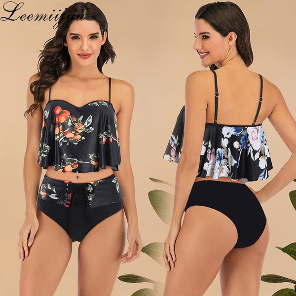 

one-piece suits leemiijuu bikinis women swimsuit high waist bathing suit plus size swimwear push up bikini set vintage beach wear biquini