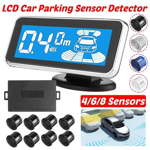 

car rear view cameras& parking sensors 4/6/8 lcd sensor system anti-scratch angle monitor detector sound alert parktronic 12v