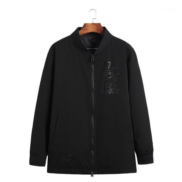 

men's jackets 2021 spring and autumn large size 8xl 7xl fashion men patchwork coat slim fit brand stand print, Black;brown