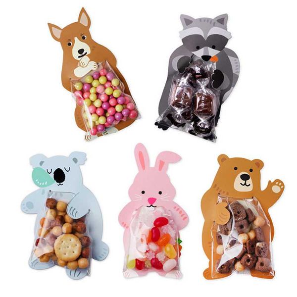 

gift wrap 10pcs cute animal bear koala baking candy packaging bag for kids boy girls baby shower birthday party decor supplies