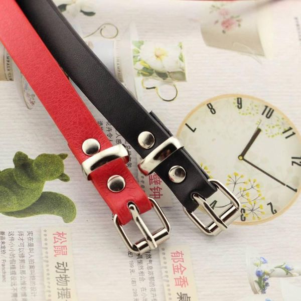 

women's skinny leather belt solid color waist or hips ornament 1.4cm wide leopard waistband ladies and girls party favor