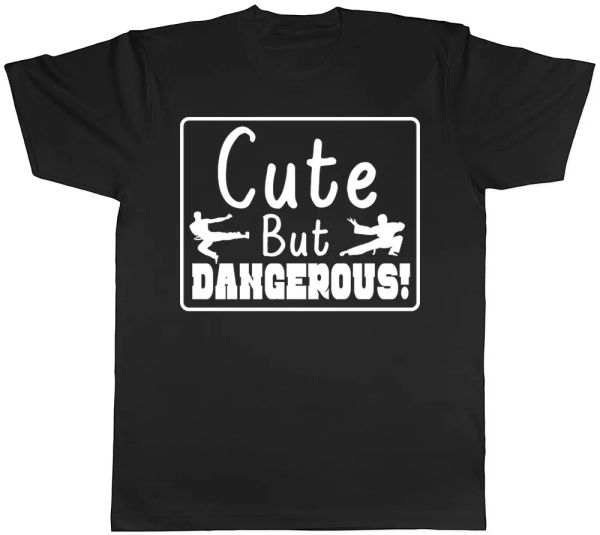 

cute but dangerous mens womens ladies tee t-shirt, White;black