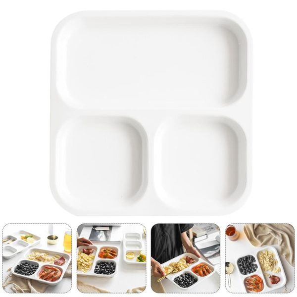 

breakfast dinner plate ceramic compartment square (3-grid) dishes & plates