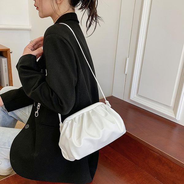 

on the shoulder bag women's korean version fold new square ins color of 2021 trend simple pure single small diagonal scvlo