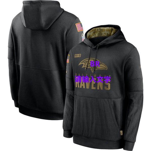 

baltimoreravensmen women youth sweatshirt 2020 salute to service sideline performance pullover football hoodie black, Black;red