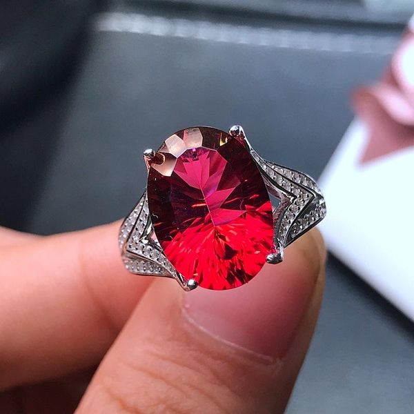 

cluster rings natural red z ring gemstone s925 sterling silver trendy elegant luxury diana round women party gift jewelry, Golden;silver