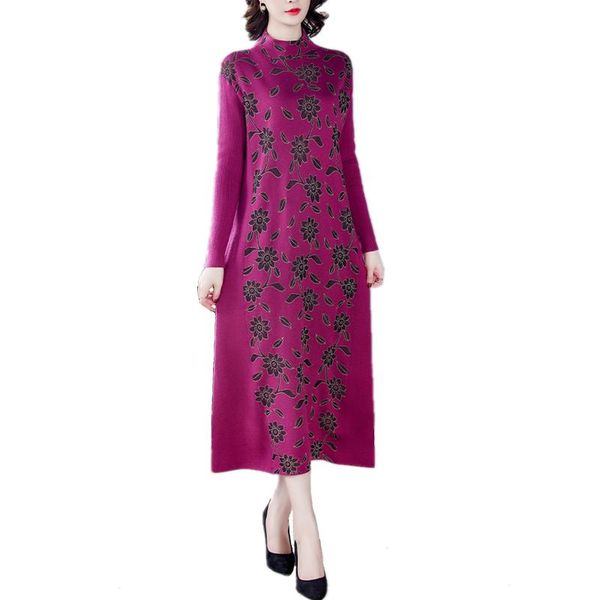 

autumn winter women knitted slim base dress retro flowers jacquard sweater casual dresses, Black;gray