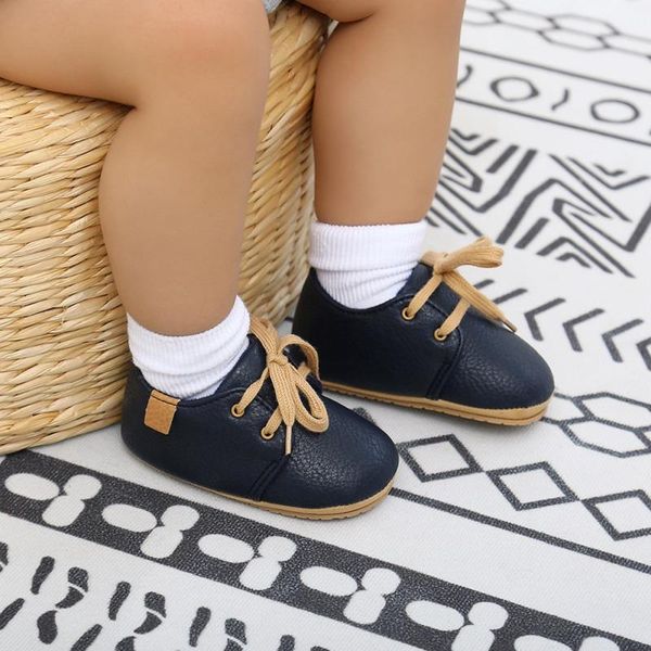 

first walkers 2021 baby boy high grade leopard pu lace-up non-slip soft sole toddler frist waliking shoes