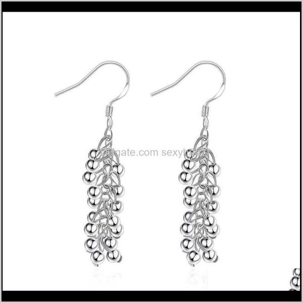 

jewelrykorean fashion piercing sier 925 hoop stud dangle hanging earrings for women teens trend jewelry ear cuff grape & chandelier drop del, Silver