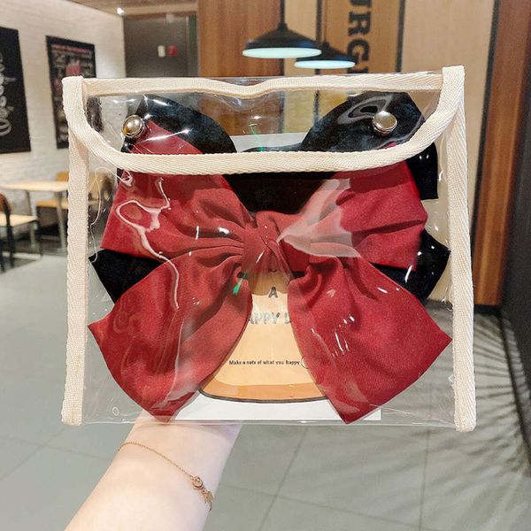 

hairpin female back big bow headdress net red clip half tie hairpin, Golden;silver