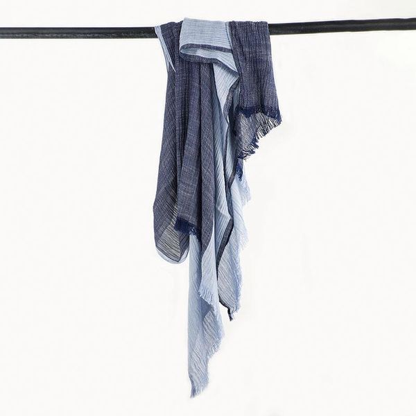 

scarves hit color 100% cotton women men patchwork thin long wrinked linen scarf lady easy artsy shawl bufanda, Blue;gray