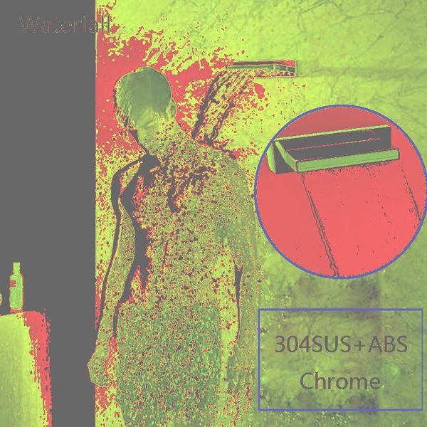 

bathroom shower heads wall mounted install faucet waterfall head stainless steel +abs plastic showerhead 200*130mm single