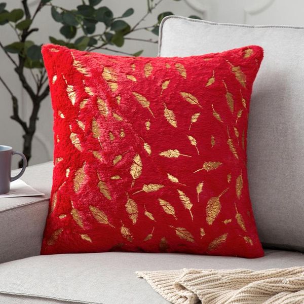 

cushion/decorative pillow sparkly golden feathers red sofa sham, chrismas furry cushion,decorative case,sofa couch cushion cover