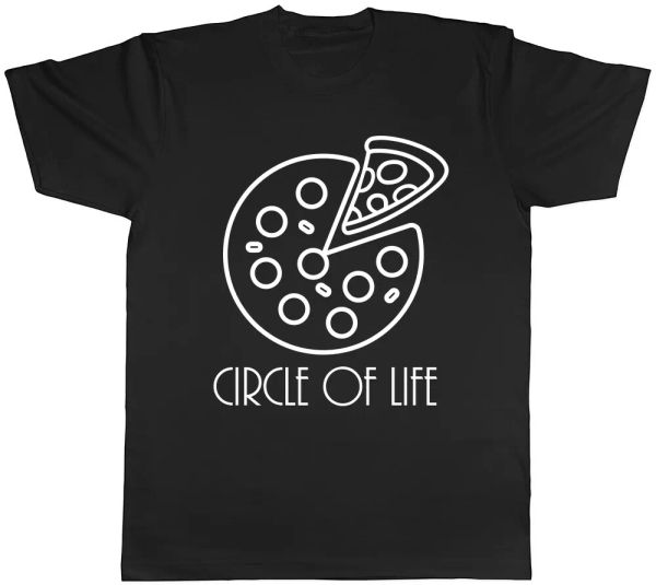 

circle of life pizza mens ladies womens t-shirt, White;black
