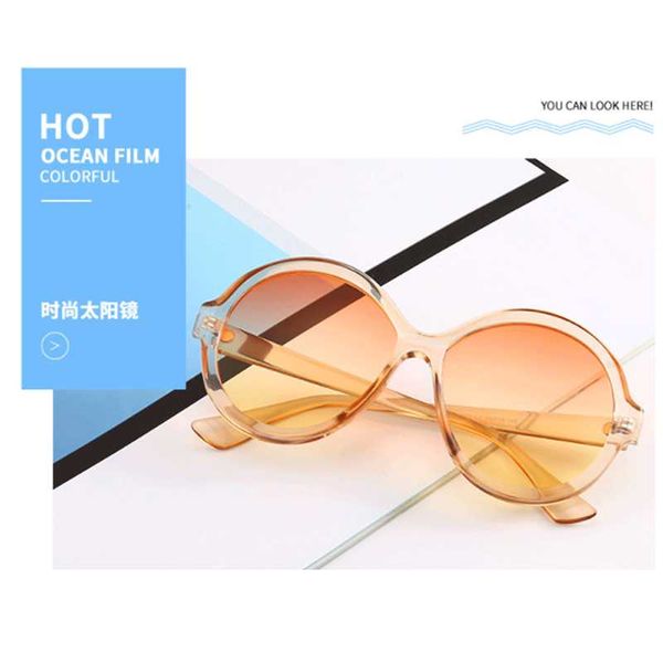 

sunglasses fashion male glasses woman decorative round uv400 gradient red yellow lunnette man blue, White;black
