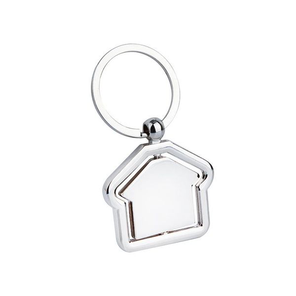 

keychains real estate company advertising picture house model personalized key chain can be engraved, Silver
