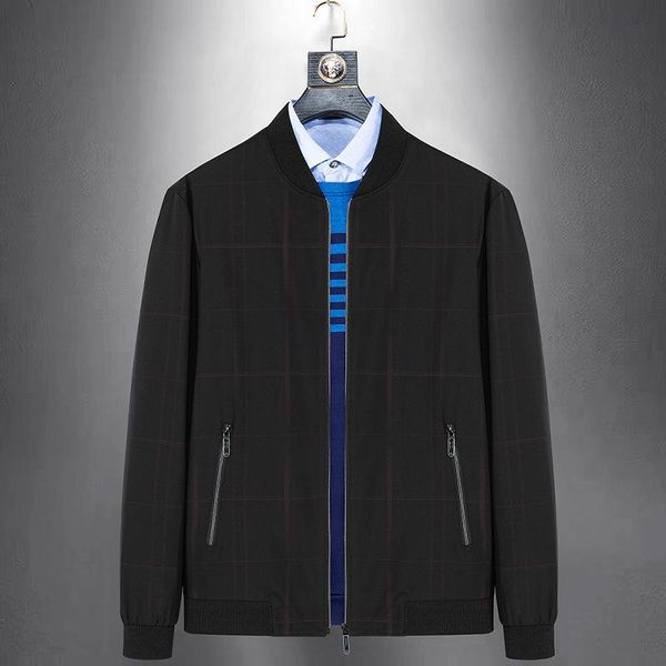 

men's jackets men jacket spring autumn middle-aged dad baseball uniform trend casual clothing plus size simple and comfortable zipperco, Black;brown