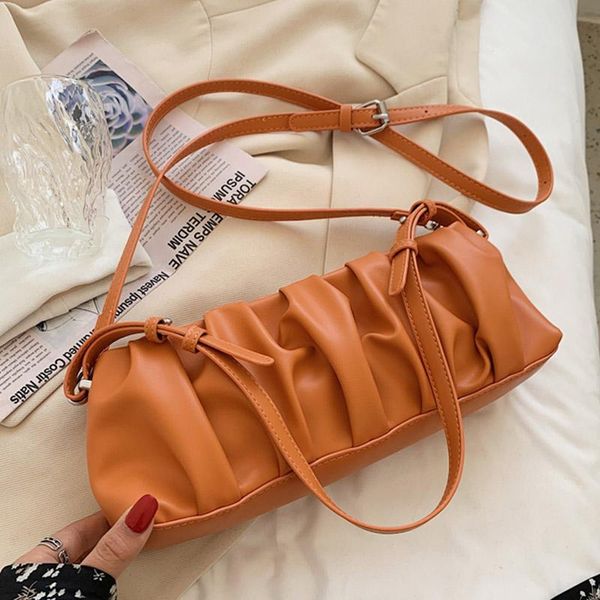 

luxury women bag solid color leather crossbody bags french style shoulder minimalist summer lady purse evening