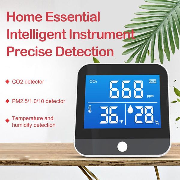 

gas analyzers air quality monitor indoor co2 detector pollution carbon dioxide with pm2.5 / 1.0 /10 temperature humidity sensor