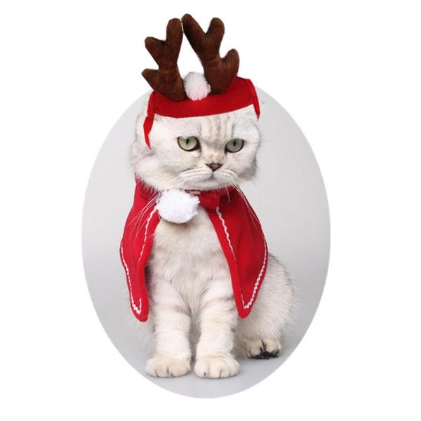 

cat costumes christmas reindeer pet hat plush dog funny holiday dress up headress festival decoration cute ornament comfortable reusable