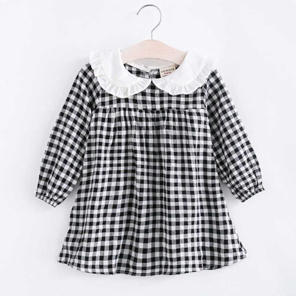 Neue 2019 Casual Baby Mädchen Kostüm Kleid Für Mädchen Langarm Grid Kleid Frühling Herbst Kinder Kleidung Mädchen Kleider Q0716