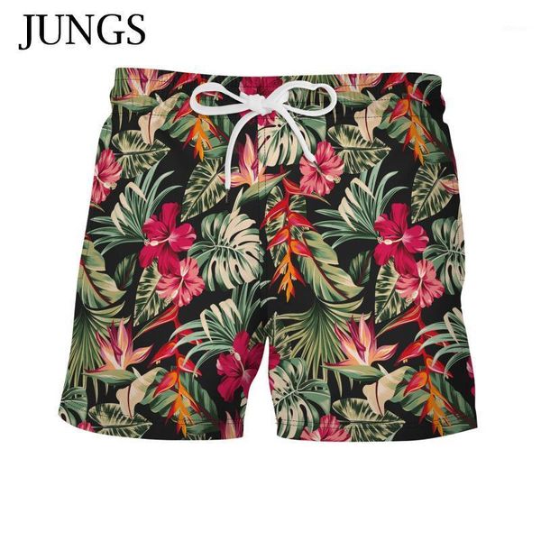 

men's shorts beach 2021 loose summer print breathable pocket washed vacation trousers, White;black