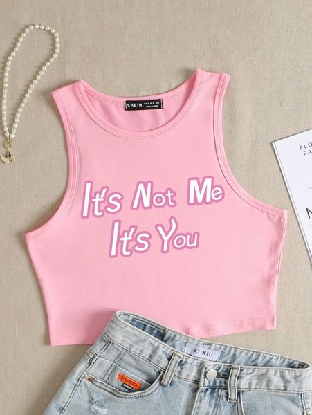 

slogan graphic tank l5en#, White