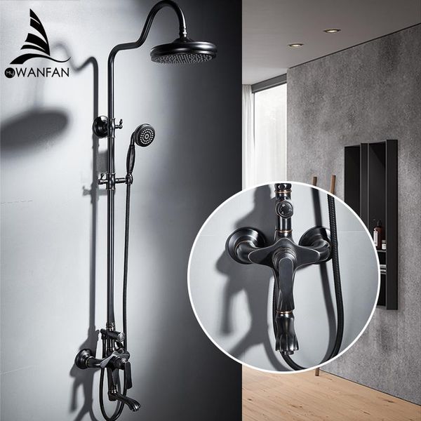 

shower faucets brass black bathtub faucet square tube single handle rain with slide bar wall water mixer tap 877862r bathroom sets