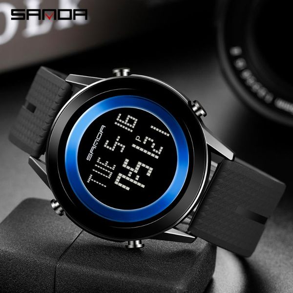 

wristwatches sanda luxury sports watches men waterproof led digital watch fashion casual men's clock relogio masculino, Slivery;brown
