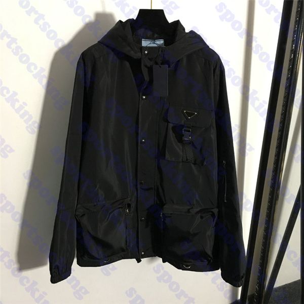 

black hooded coat women jacket triangle logo long sleeve trench coats fashion womens zipper jackets clothing, Black;brown