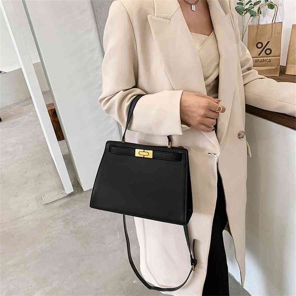 

one shoulder 2021 new simple temperament women's handbag foreign style kelly bag