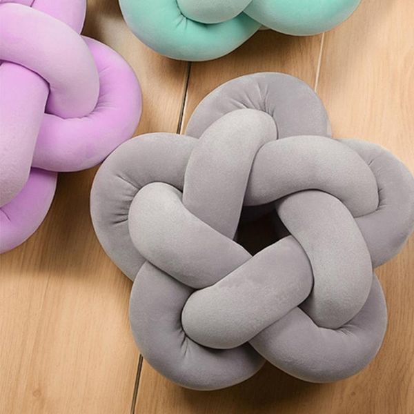 

nordic handmade woven knot soft back cushion sofa toys seat for kids room office star pillow car wedding decor 32cm cushion/decorative