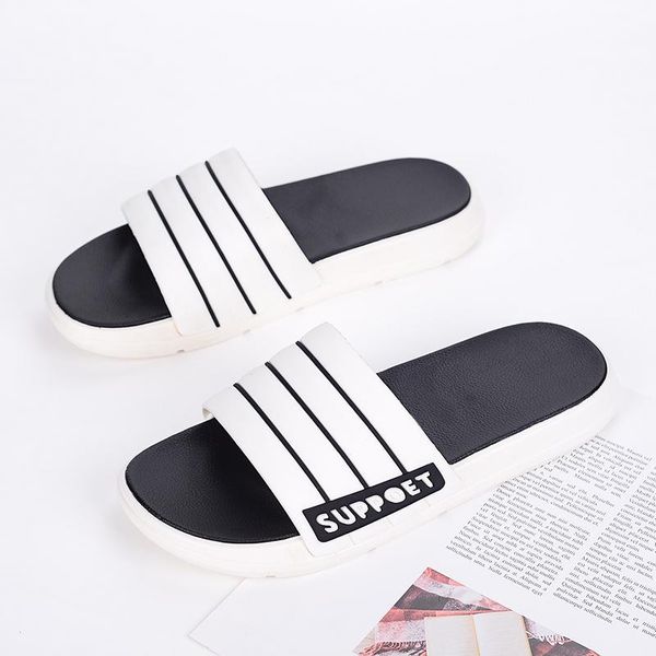 

shower slippers soft bath non-slip sandal for women indoor summer men message slipper outdoor slides, Black