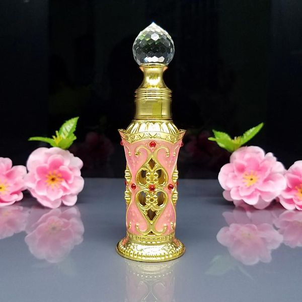 

10ml crystal decorative emtpy glass bottles for arabic perfume oil fragrance dropper bottle gold stick storage & jars