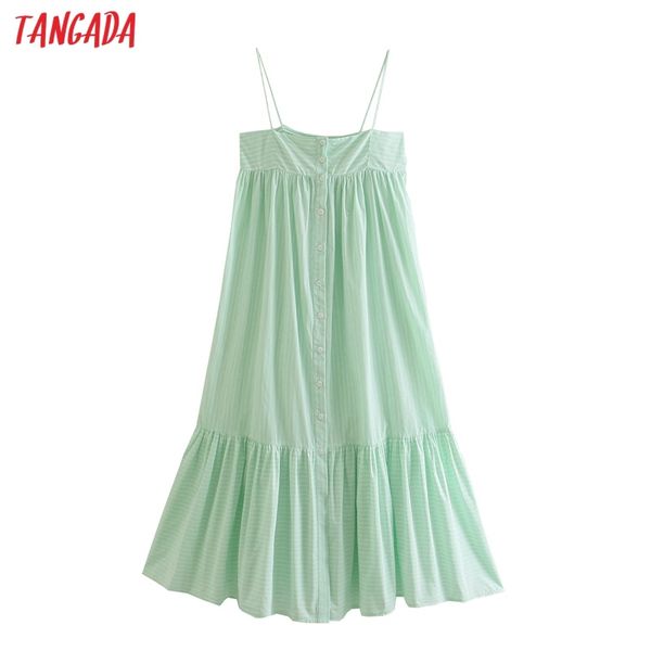 

fashion women green striped print beach sleeveless backless strethy female casual long dress 4n56 210416, Black;gray