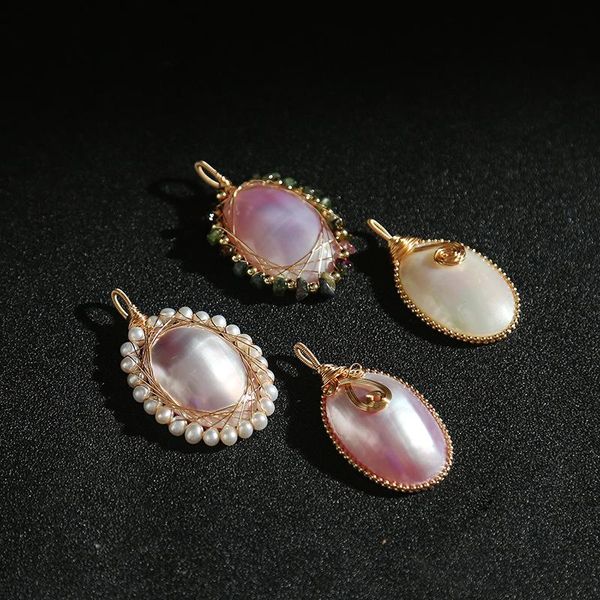

handmade diy natural pearl tourmaline pendant for women gift romantic fashion jewelry wholesale items necklaces, Silver