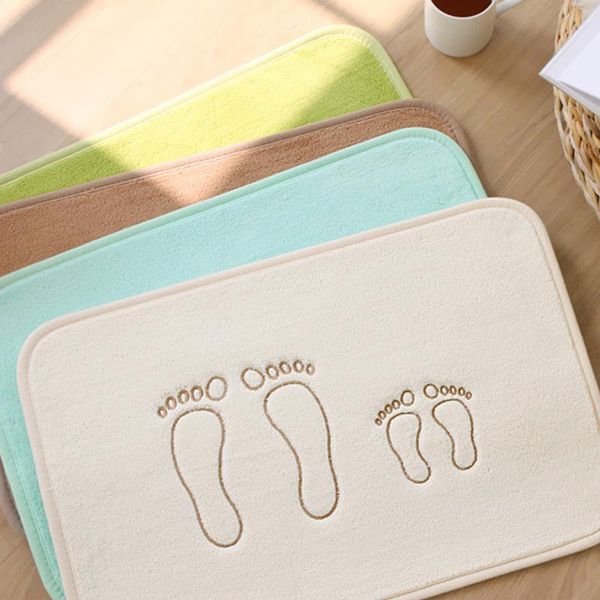 

bath mats little footprints area rug for bedroom coral fleece cartoon kitchen mat water absorption non-slip carpet entrance doormat