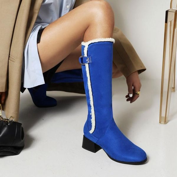 

boots shoes women over knee boots-women flat heel round toe winter footwear over-the-knee 2021 ladies large size high rubb, Black