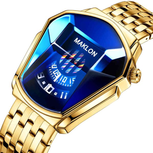 

watches dropshipping fashion cool locomotive mens luxury quartz gold wristwatch men waterproof geometric shape relogio masculino, Slivery;brown