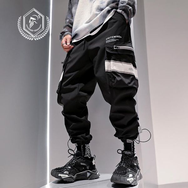 

men's pants golomise men loose safari style jogger ankle-length harem fleece heavyweight cargo hip hop, Black